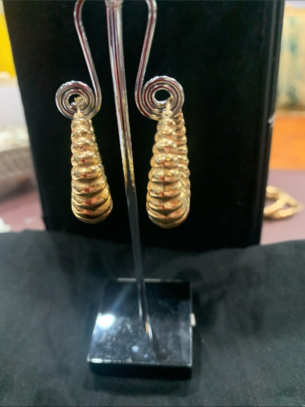 Gold Spiral Drop Earringsy - Elegant Women Jewelry 14k Gold